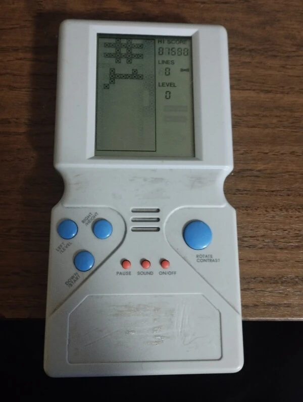 Handheld electronic Tetris game, white