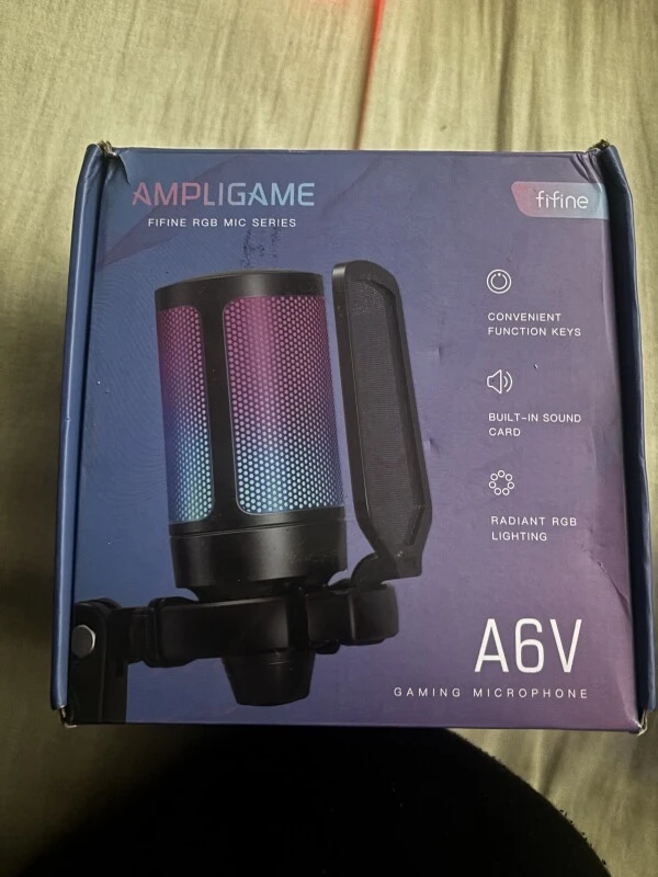 Fifine AmpliGame A6V gaming mikrofons RGB