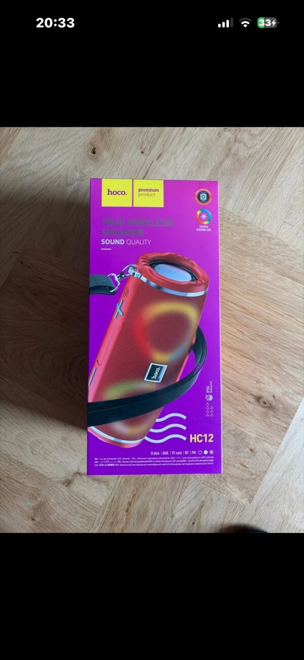 hoco. HC12 bezvadu Bluetooth skaļrunis ar LED apgaismojumu