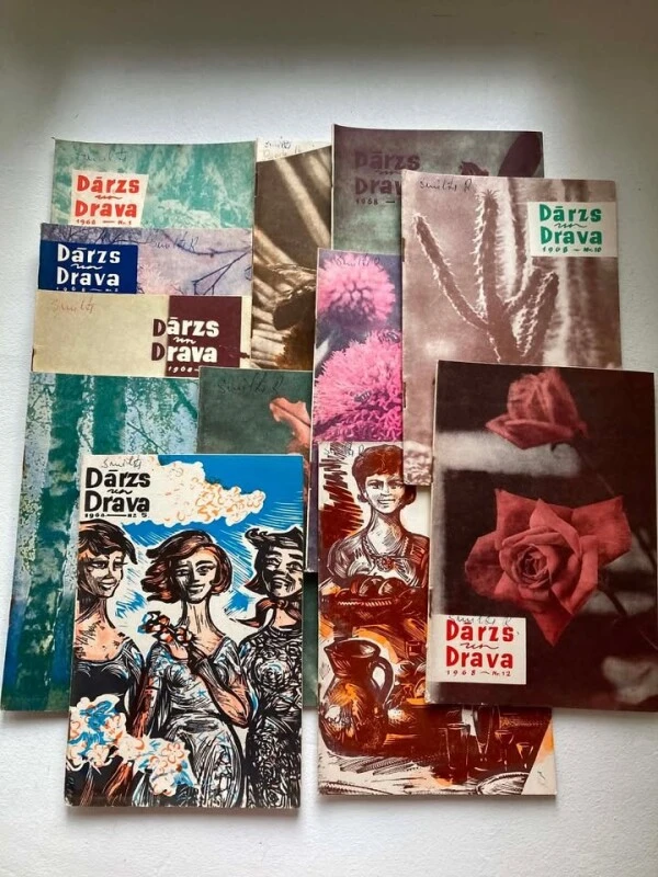 Retro žurnālu komplekts "Dārzs un Drava" (1968. gads, 12 gab.)