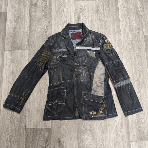 BAR MAGIC OF DENIM テーラードジャケット zeppeking様 BAR Magic of Denim Men's Jacket 3XL Dark Blue Y2K Embellished